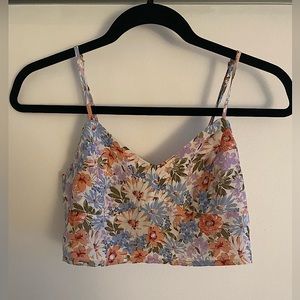 Stradivarius floral crop top - worn once size S